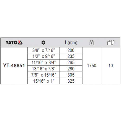 Bộ cờ lê 2 đầu tròng 6PCS Yato YT-48651